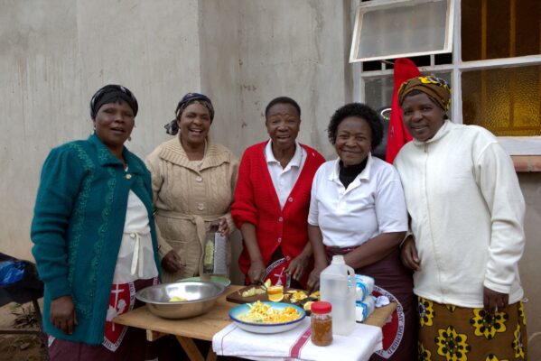 African grandmothers food prep